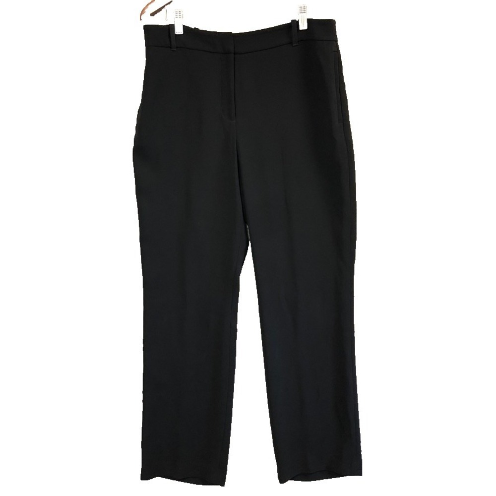 Hobbs Straight Leg Dress Pants Womens 8 Black‎ High Rise Office Career Teacher